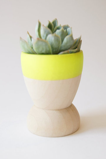 Neon Yellow Mini Planter